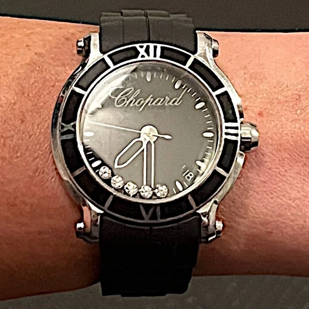 Chopard Happy Sport Round Quartz 36mm Ladies Watch 8475 Stainless Steel Silver